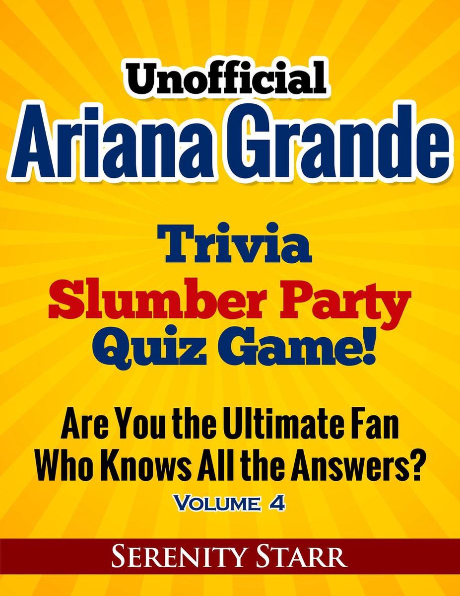 Ty unofficial ariana grande trivia slumber par quiz game volume 4
