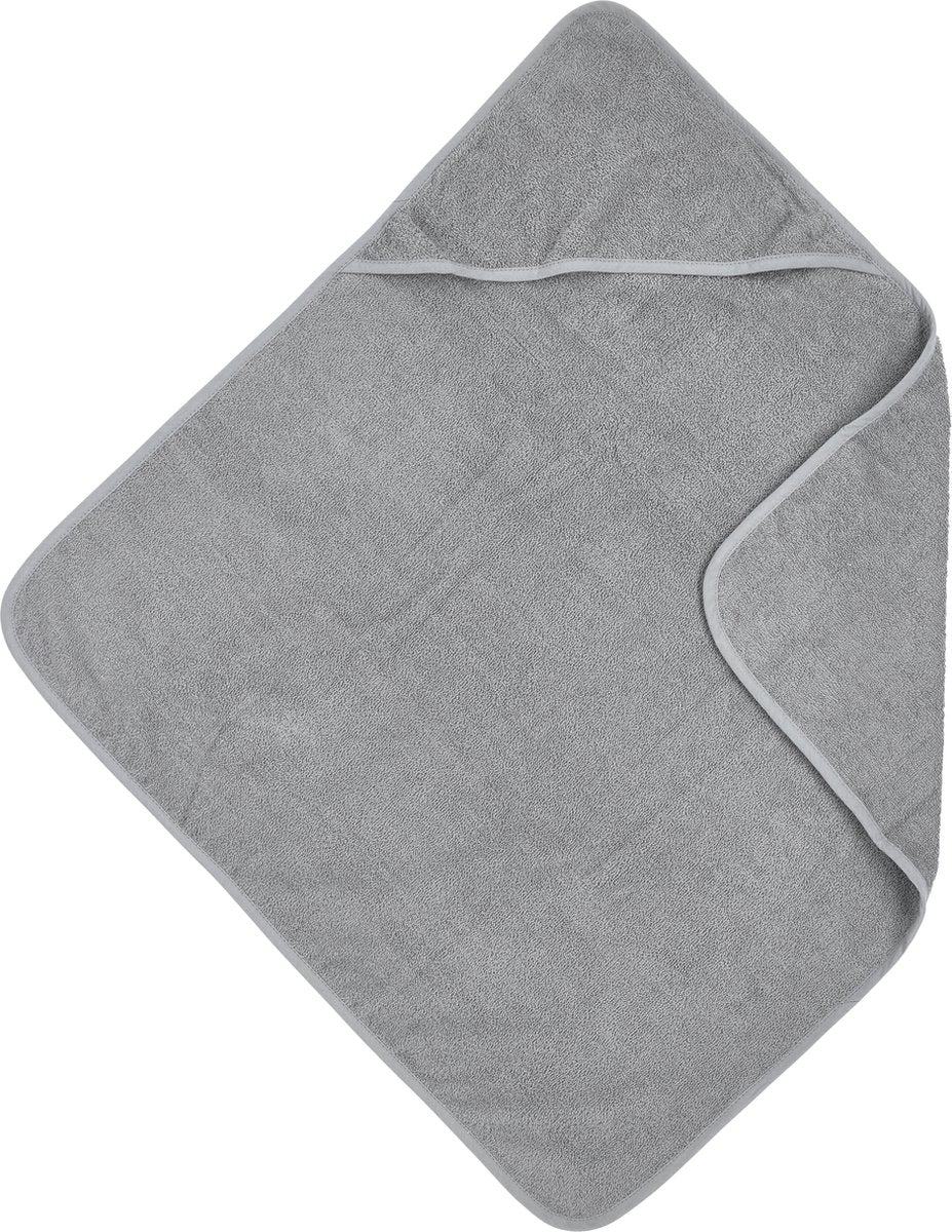 Meyco baby uni badcape - badstof - grey - 75x75cm