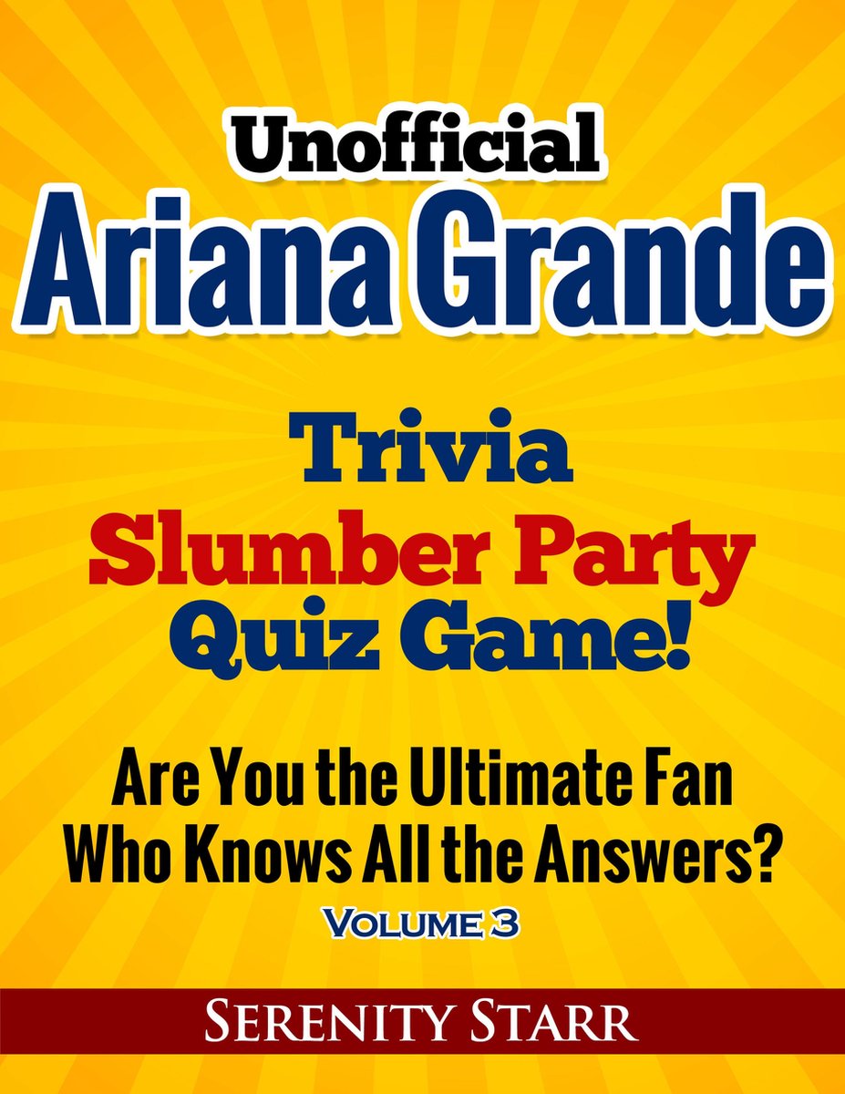 Ty unofficial ariana grande trivia slumber par quiz game volume 3