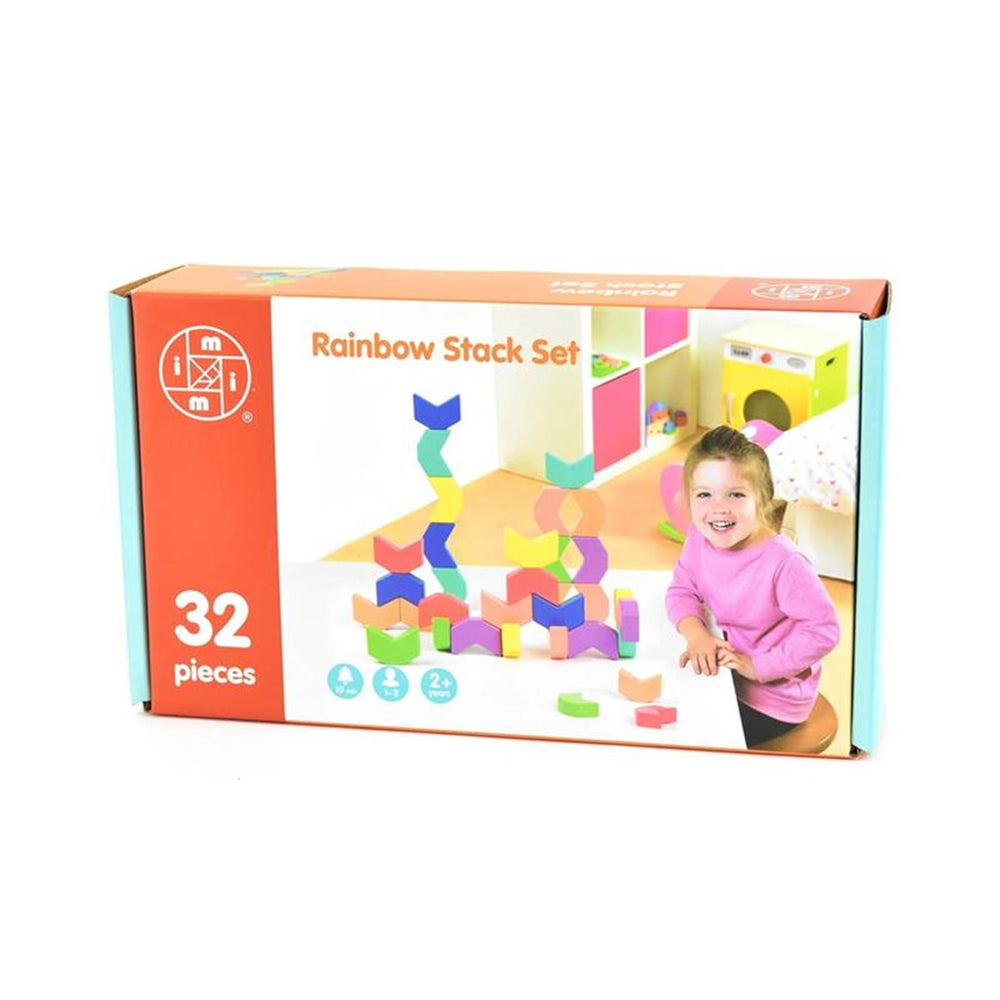 Houten stapelset regenboog 32-delig 27x15cm