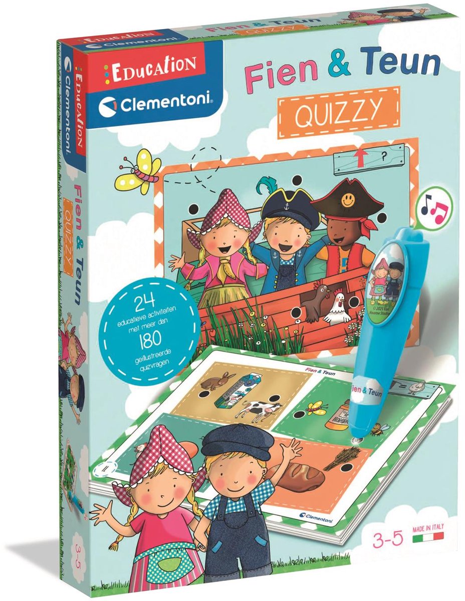 Clementoni - quizzy - fien en teun - educatief spel met elektronische pen - vanaf 3 jaar