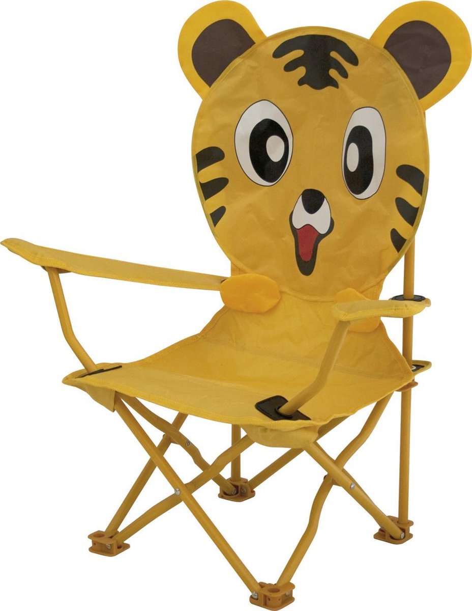 kinderstoel Tijger 60 x 26 cm polyester staal junior geel