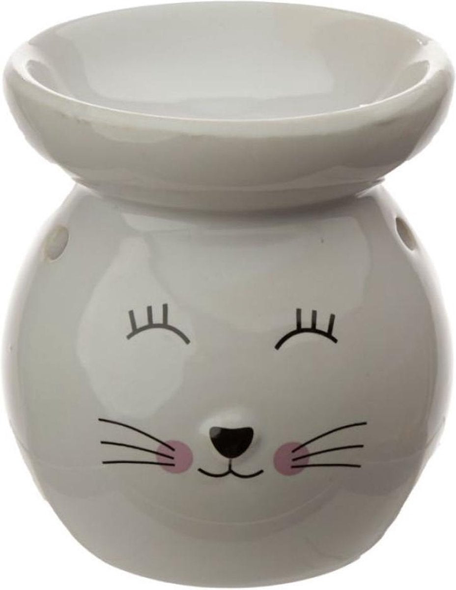 Eden - geurbrander - oliebrander - kat - keramiek - wit