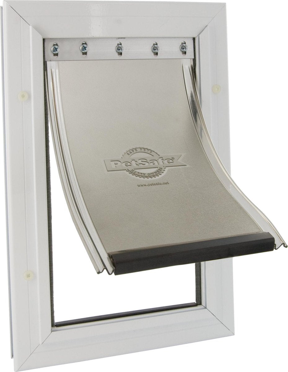 Staywell 640 hondenluik - tot 45 kg - aluminium - wit