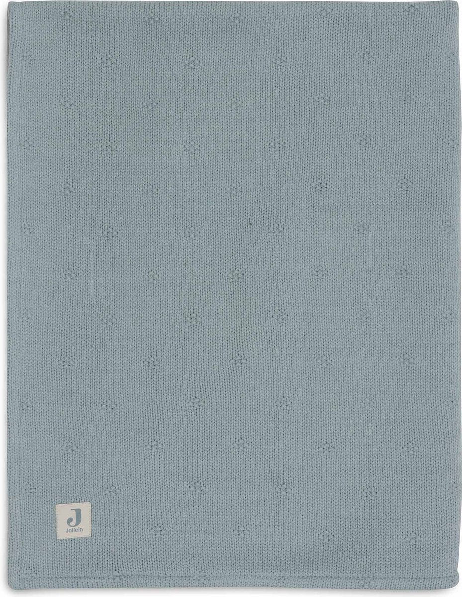 Jollein - deken ledikant 100x150cm - dekentje baby - cosy knit sea green velvet