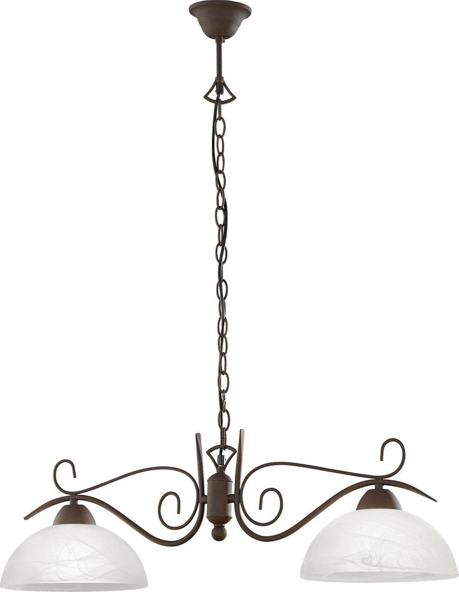 Rl live your light reality country - hanglamp - roestkleur - excl. 2x e27 4 w - plafondbevestiging - in hoogte verstelbaar