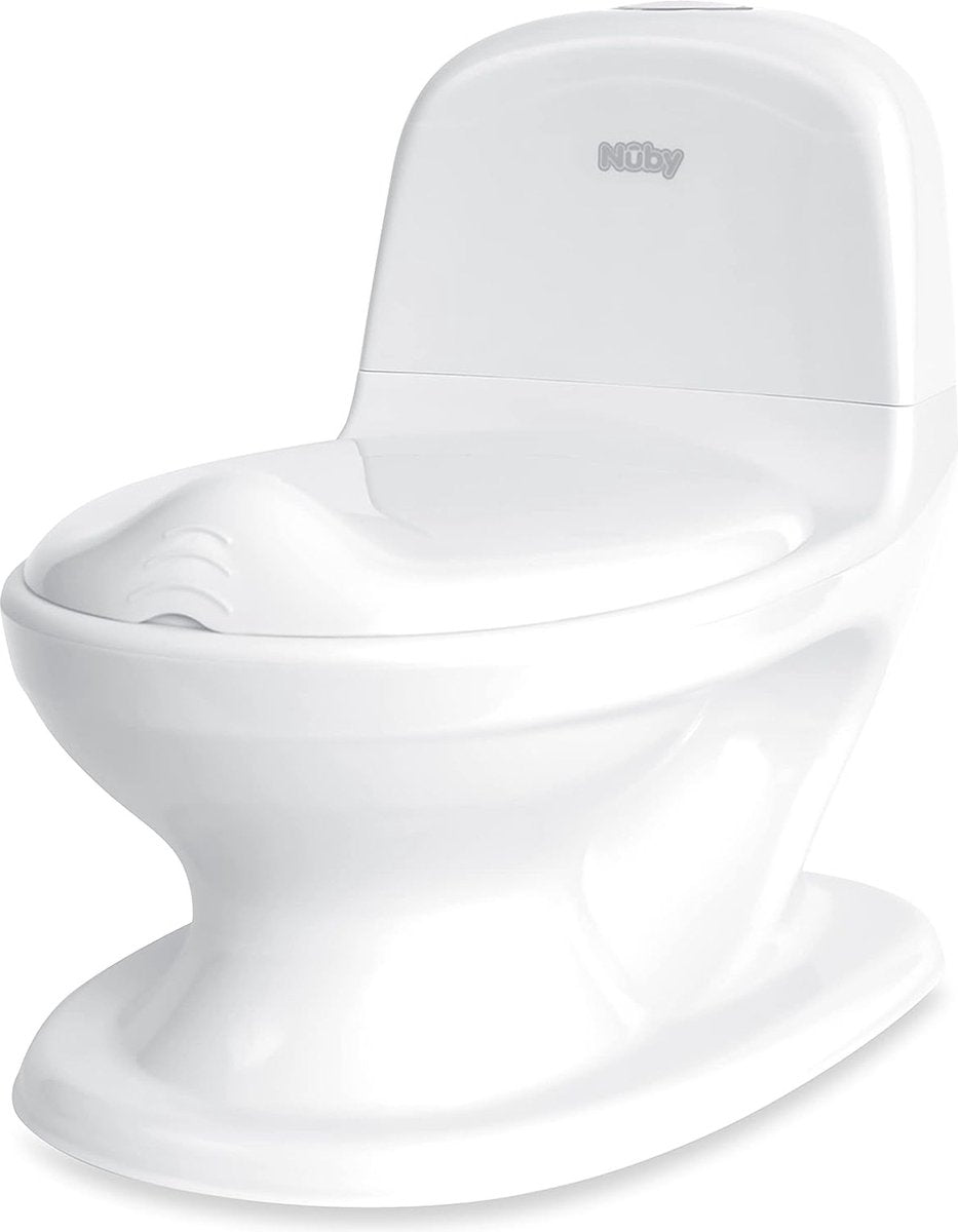 Nûby dr. talbot's nuby™ plaspotje - wc met deksel en - doorspoelgeluid - trainingstoilet - antislip - met opbergruimte voor doekjes - wit