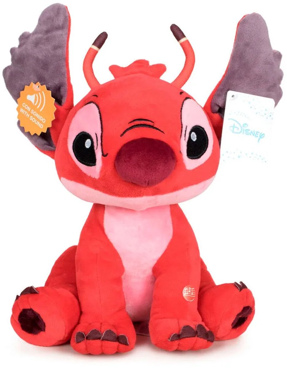 Disney classics leroy - disney lilo stitch pluche knuffel (rood) + geluid xl 40 cm {speelgoed knuffeldier knuffelpop voor kinderen jongens meisjes | extra grote en zachte plush! | disney stitch angel leroy groot xxl cadeau}