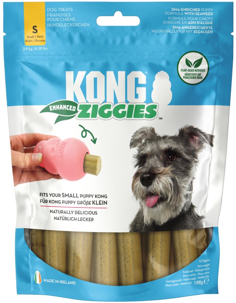 Kong ziggies puppy - hondensnacks - natural 198 g 12 stuks s