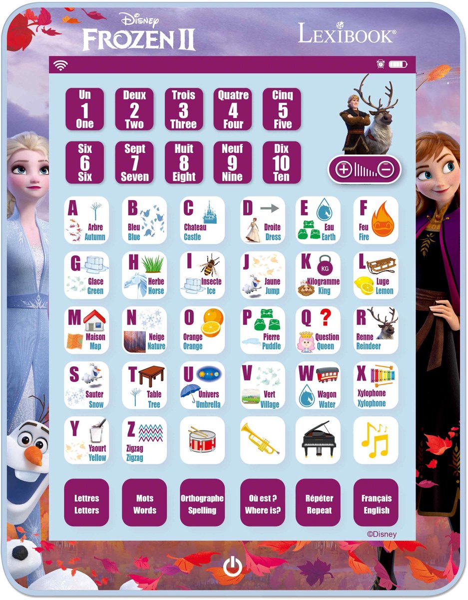 Lexibook tablette éducative bilingue la reine des neiges en français et en anglais