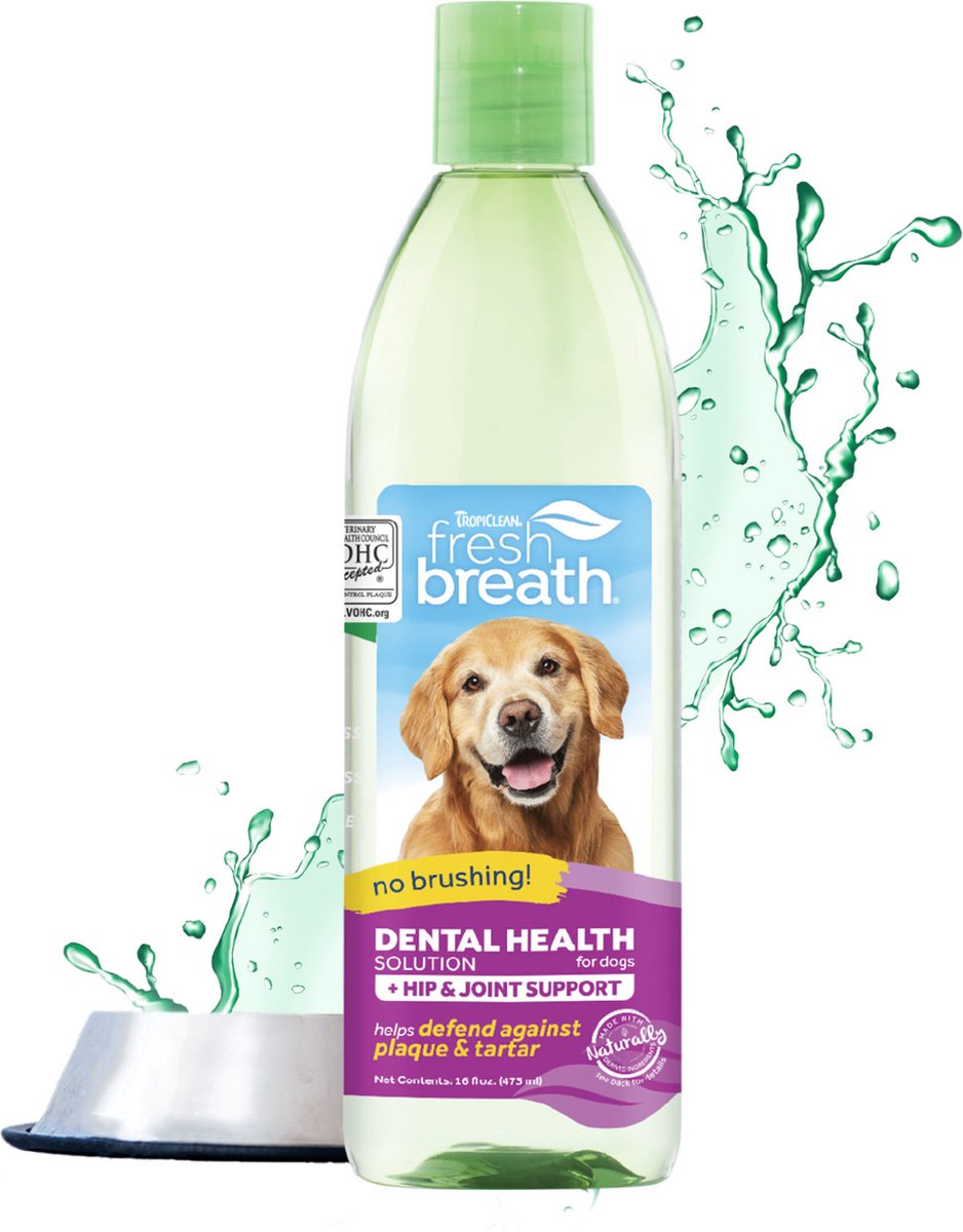 Tropiclean fresh breath - honden gebitsreiniging - mondwater voor honden - 473 ml