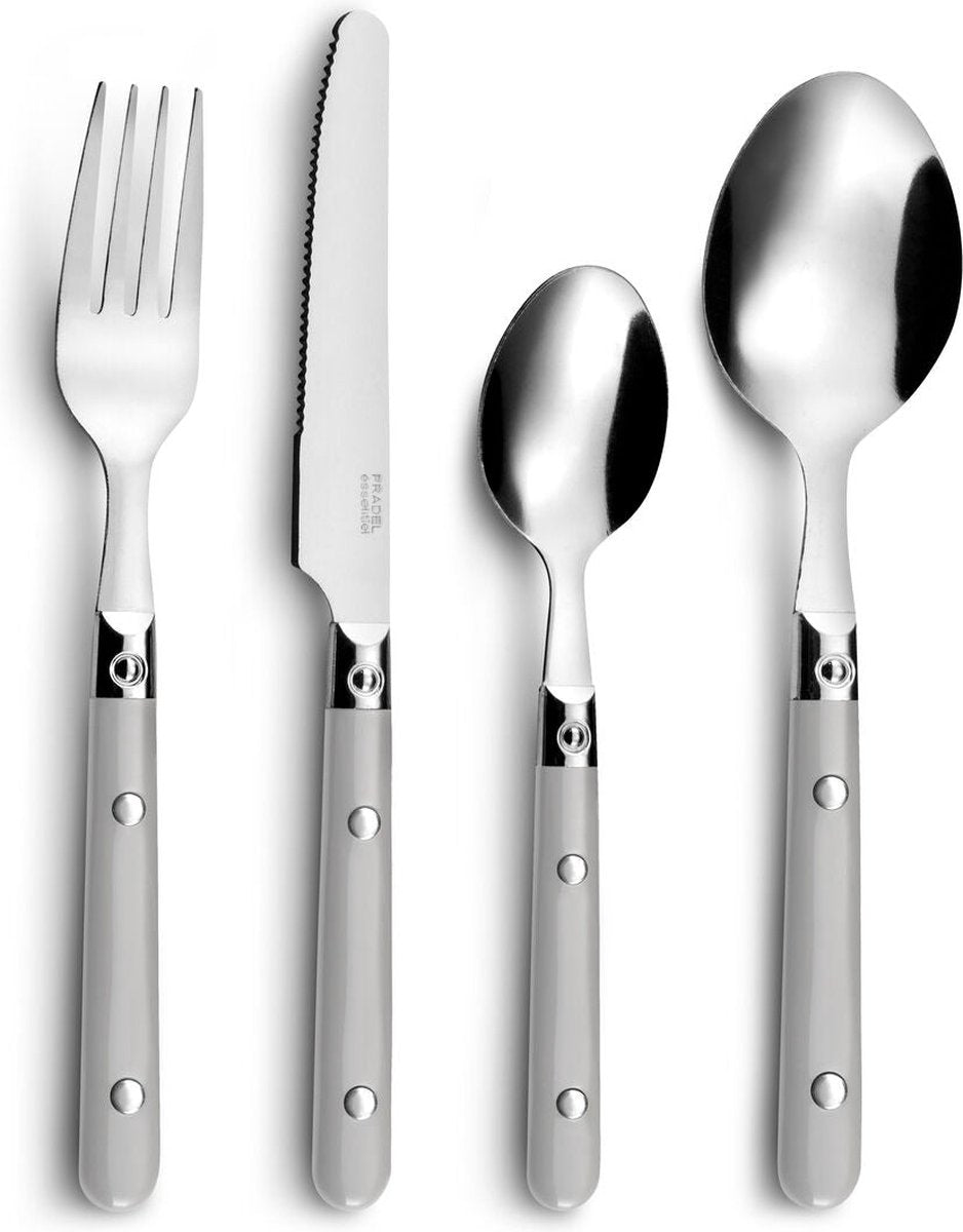 Amefa bestekset saxo 16 onderdelen metaal tweekleurig 6 stuks (25 cm)