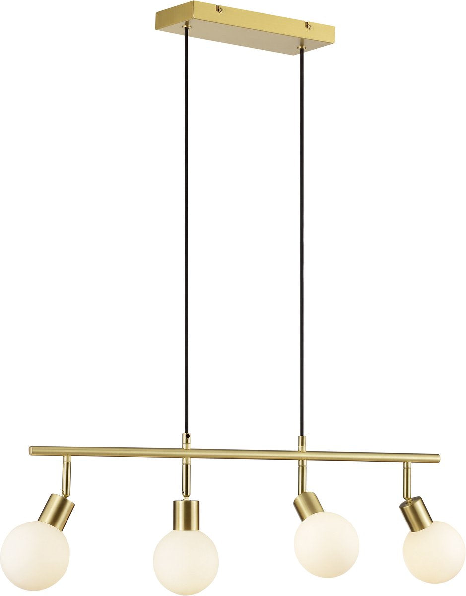 Brilliant jorge - hanglamp - 4-lichts - g9 max 4x10w - geborsteld messing wit
