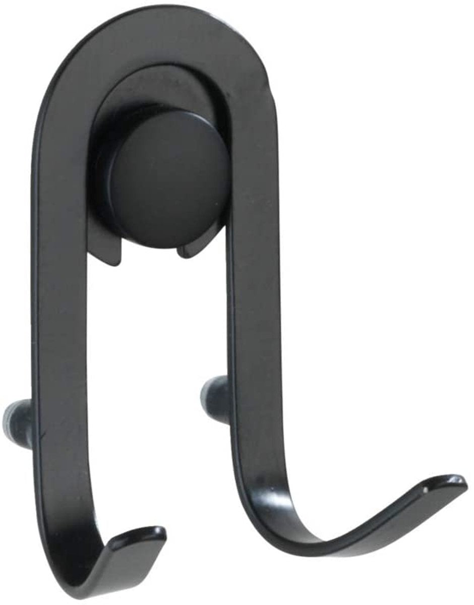 Wenko wandhaak dubbel classic plus black mat zwart, 2 stuks - handdoekhaakjes