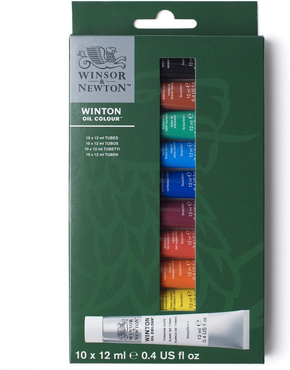 Winsor newton 1490701 winton olieverf set – 10 × 12 ml – olieverf voor beginners en kunstenaars - beginners set