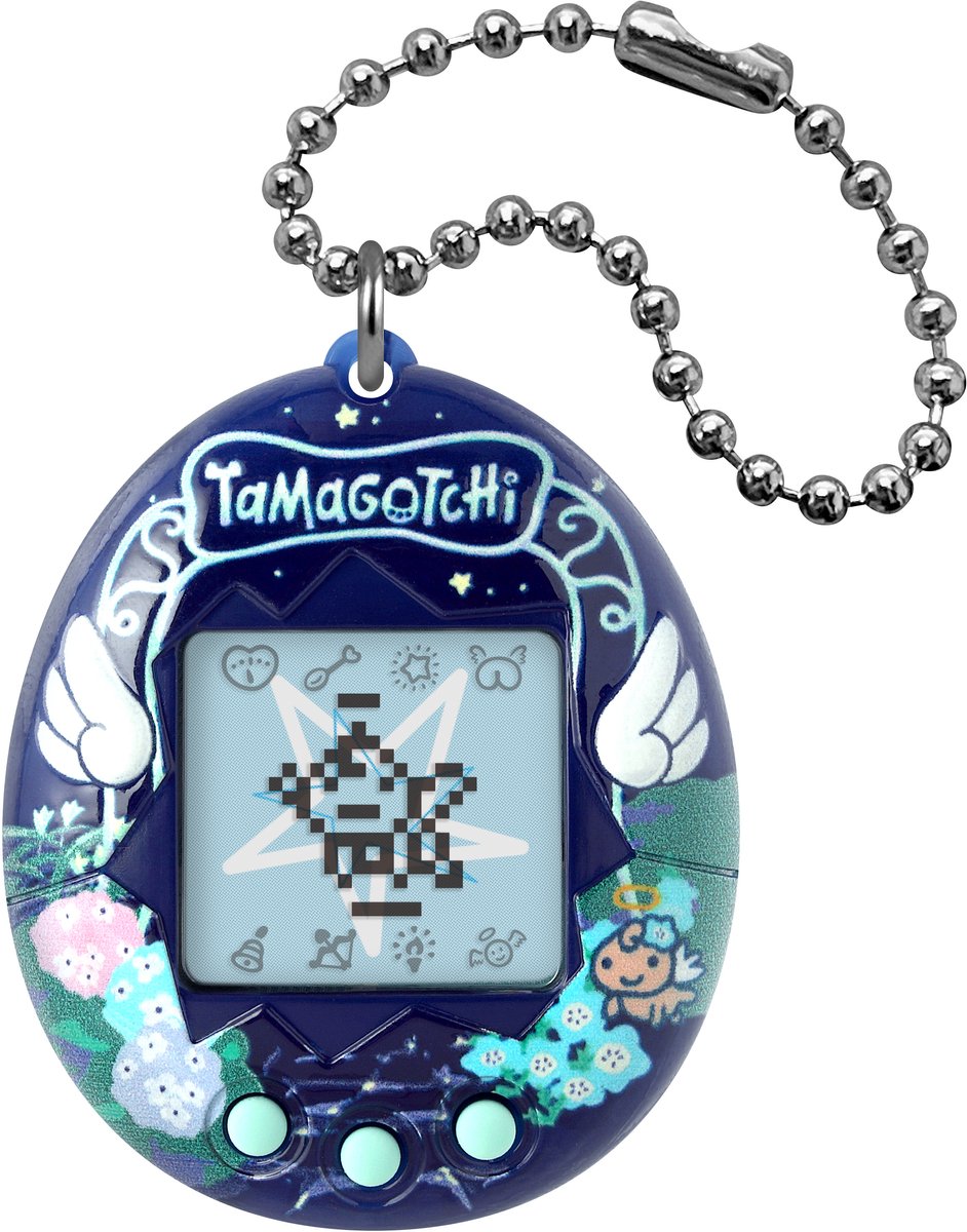 Bandai – originele tamagotchi – angel night garden – interactief digitaal huisdier met lcd-scherm in het frans, minigames