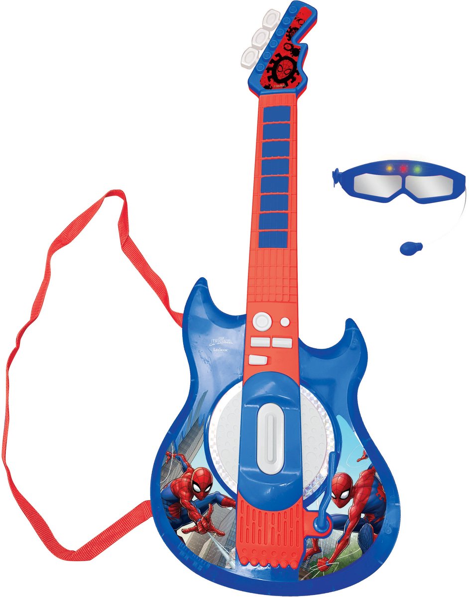 Lexibook spider-man electronic lighting gitaar met microfoon in glasses shape