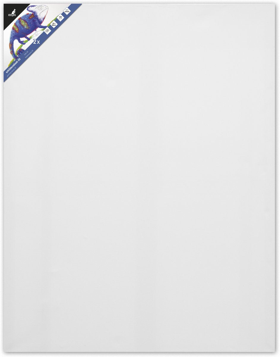 Kangaro - schildersdoek - 3d - 70x90cm - 380grams - 100% katoen - 3 lagen gesso primer - met 8 houten wiggen - 2 stuks - k-820031