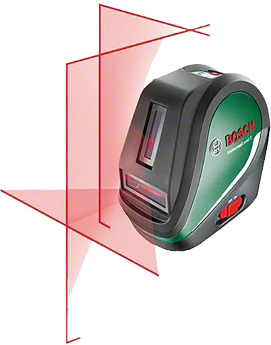 Bosch universallevel 3 - kruislijnlaser - loodpunt boven en onder - inclusief batterijen - opbergetui