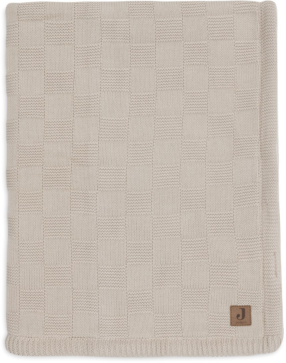Jollein baby deken ledikant - 100x150cm - box knit - warm sand velvet