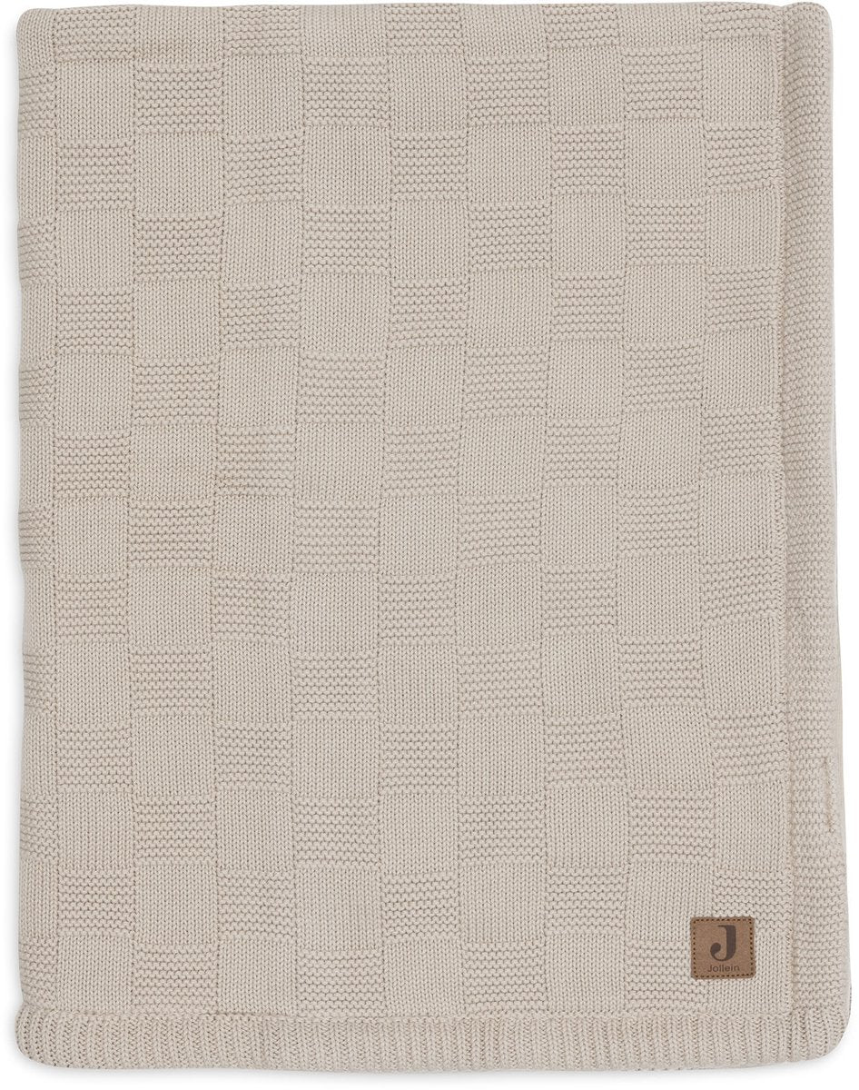 Jollein baby deken wieg - 75x100cm - box knit - warm sand velvet