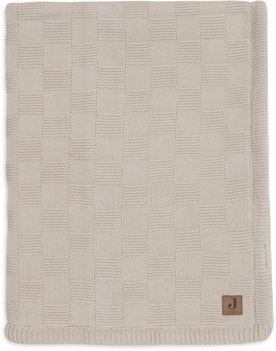 Jollein baby deken ledikant - 100x150cm - box knit - warm sand velvet