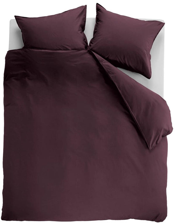 Ambiante cotton uni dekbedovertrek - effen - tweepersoons - 200x200 220 - donker rood