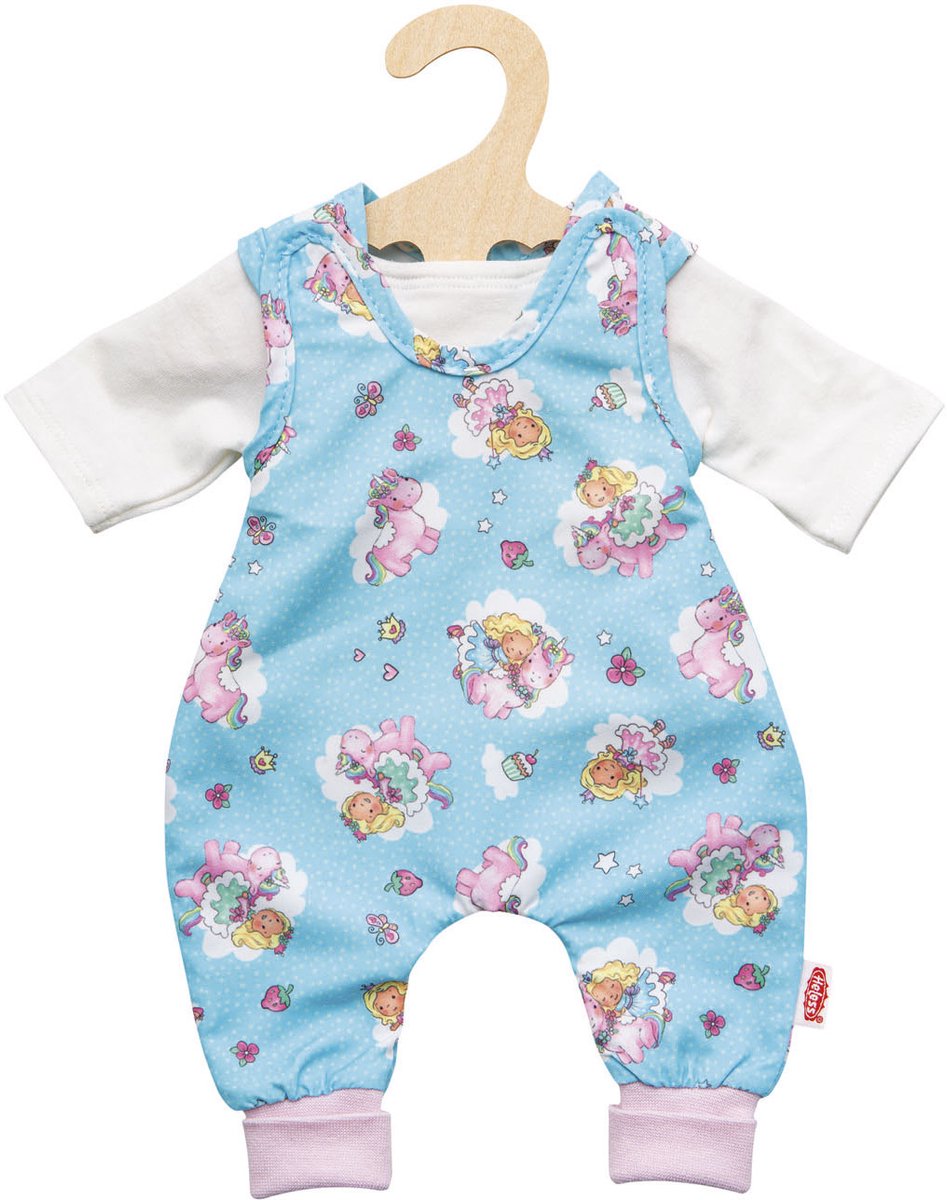 Heless poppenromper en t-shirt 35-45 cm katoen blauw