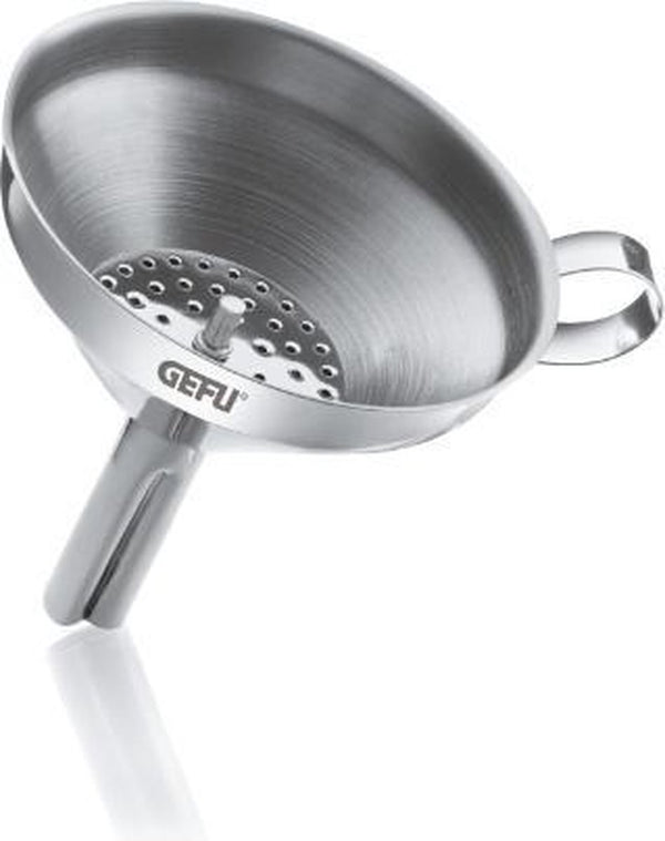 Gefu versare vultrechter - rvs trechter met zeef - 10,5 cm