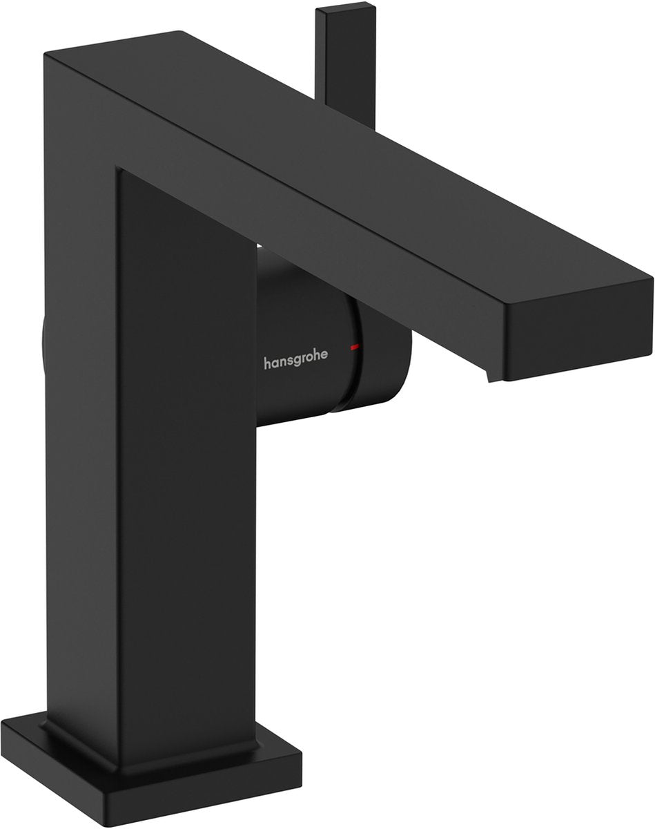 Hansgrohe tecturis e - wastafelkraan - ééngreeps bediening - coolstart energiebesparend - met afvoerplug - 110mm maat - mat zwart