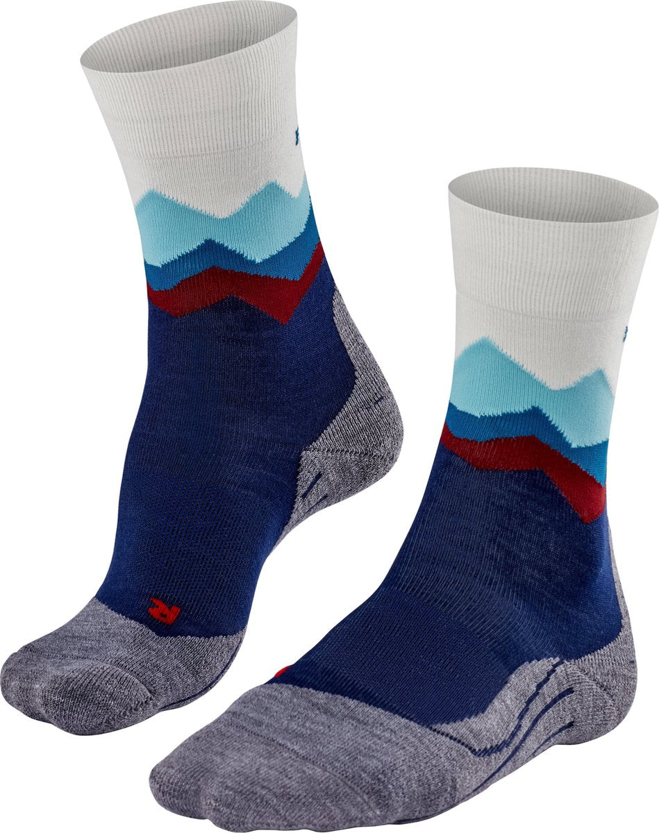Falke tk2 anti-blaar dik wol functioneel materiaal wandelsokken dames blauw - maat 37-38