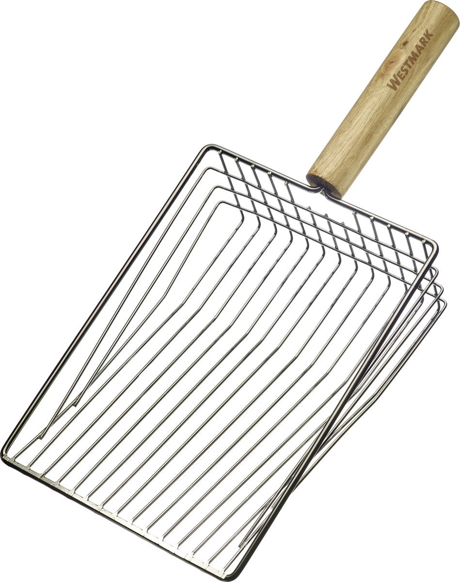 Westmark aardappelschep – hoogwaardige aardappelschep voor het scheppen van aardappelen, compact formaat, ideaal voor kleine en grote tuinbedden – roestvrij staal, hout, 91152270