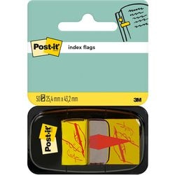 Index sign here post-it 25x43mm geel herkleefbaar hantekeningindex 50 vel