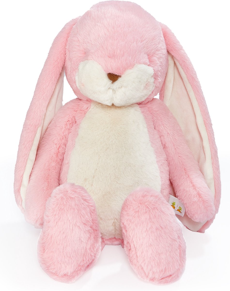 Bunnies by the bay floppy nibble konijn - knuffeldier - knuffel voor kinderen - geborduurde details - koraalroze - 52 cm
