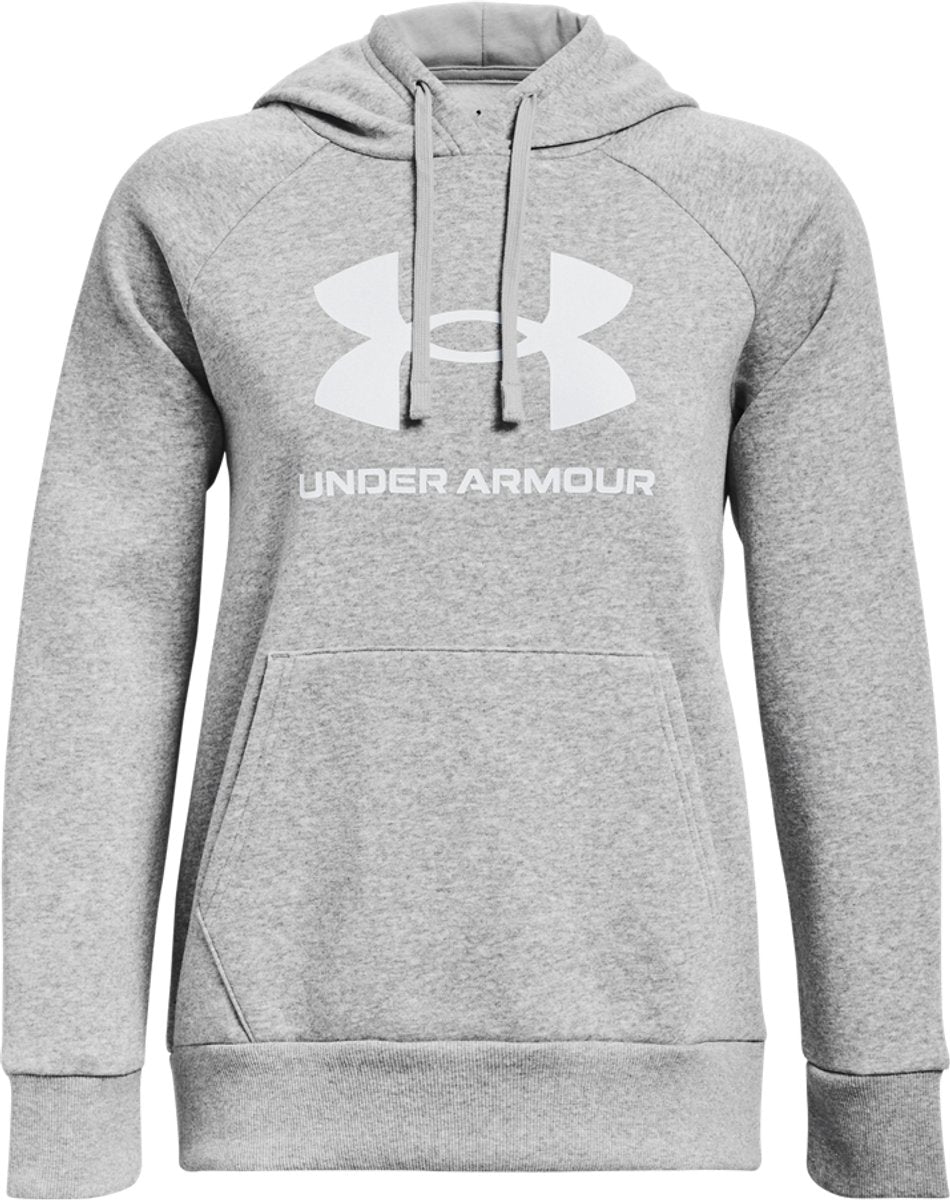 Under armour ua rival fleece big logo hd dames sporttrui - grijs - wit
