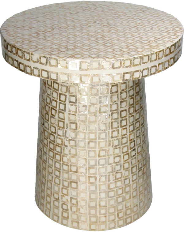 Hd collection tafel capiz ivoor 40x40x45cm