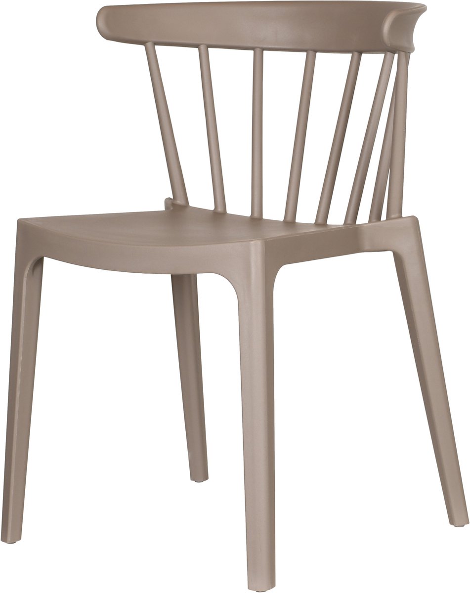 Woood bliss eetkamerstoel tuinstoel - kunststof - taupe - 75x52x53