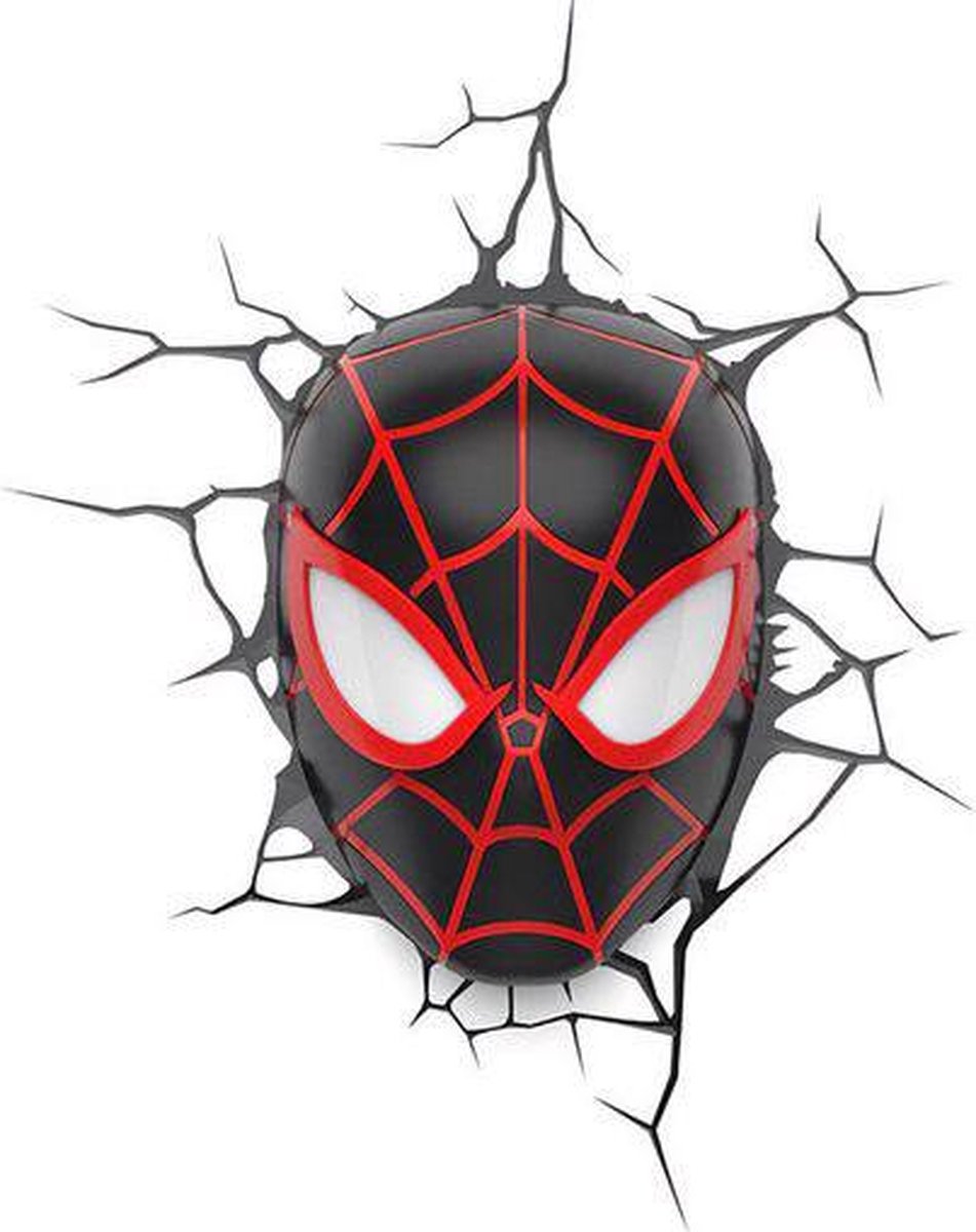 Marvel spider-man miles morales mask 3d led light