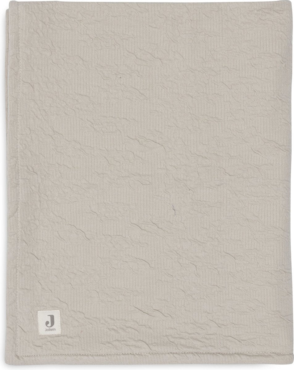 Jollein - deken ledikant 100x150cm - dekentje baby - soft waves - nougat velvet
