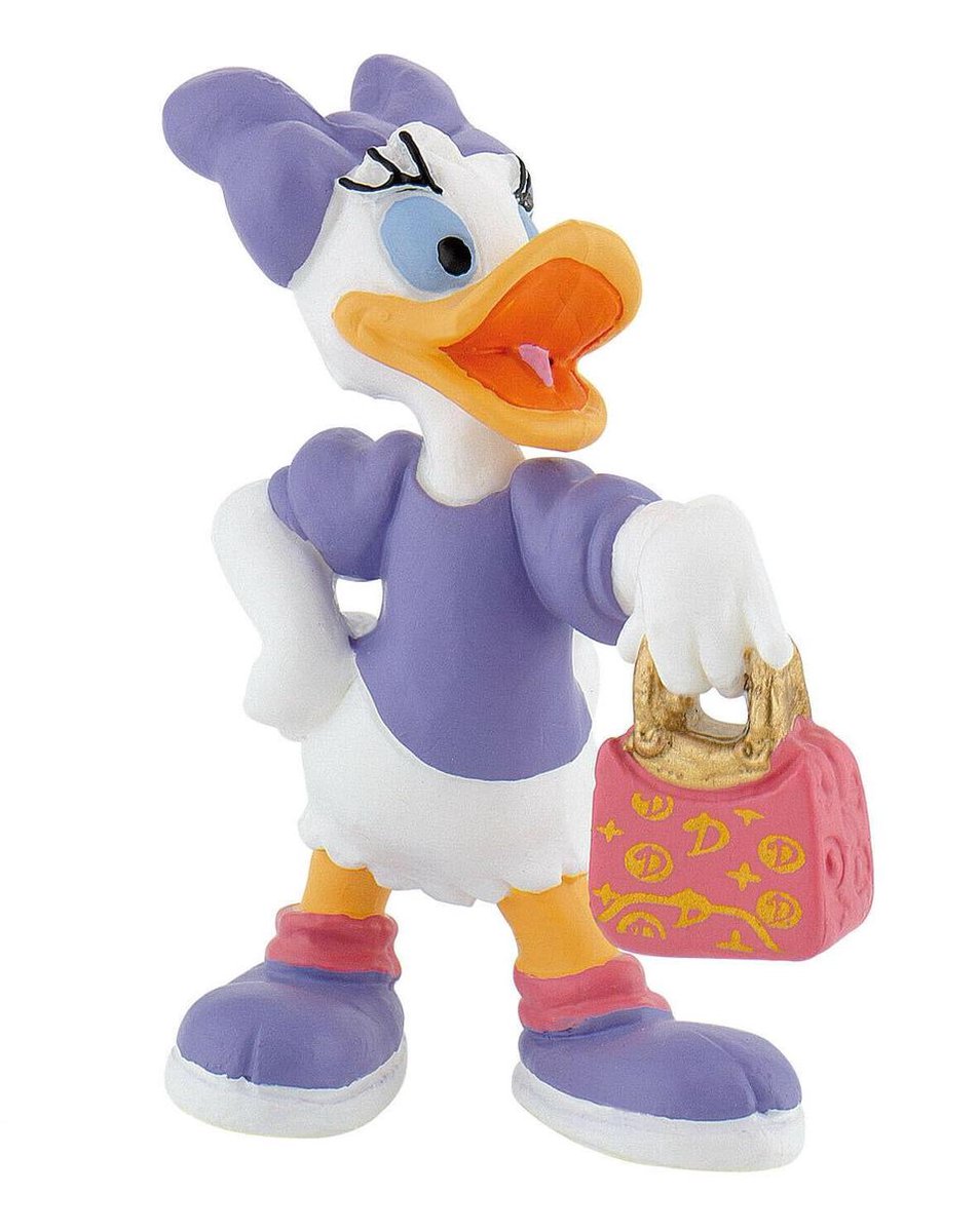 Bullyland 15343 – speelfiguur en verzamelfiguur katrien duck met tas uit disney, ca. 6,5 cm – levensecht en detailrijk vormgegeven – ideaal als taartfiguur en klein cadeautje voor kinderen vanaf 3 jaar.
