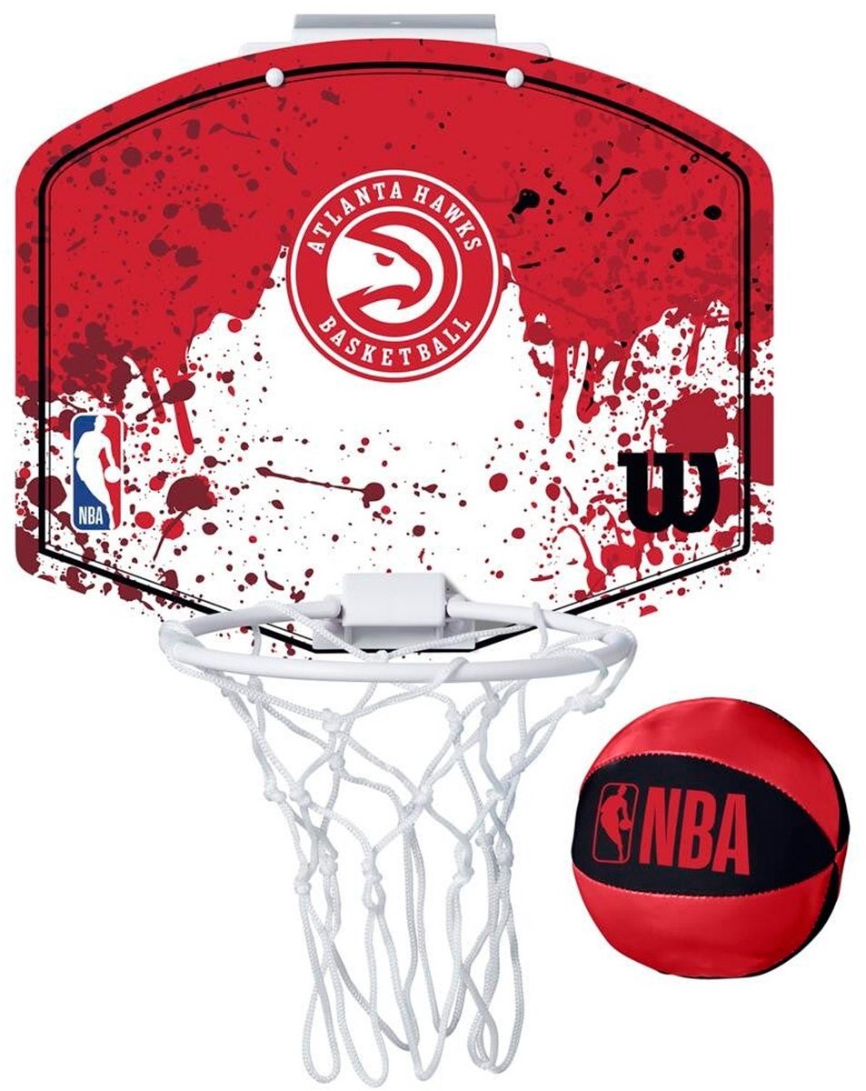 Wilson nba hawks minibasketbalset met bal en mini-basket veelkleurig