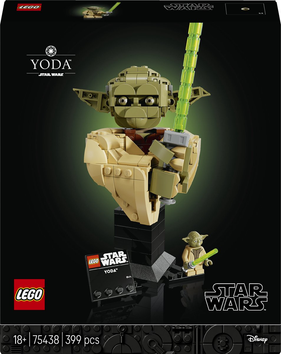 Lego star wars yoda buste bouwpakket voor volwassenen - 75438