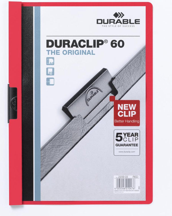Durable klemmap 2209 a4 pl tr 6mm rood