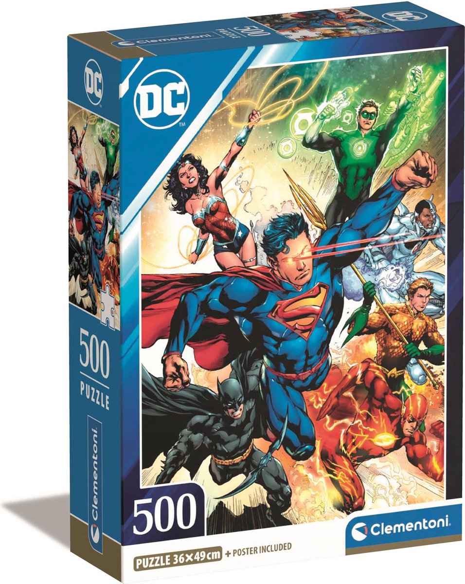 Clementoni legpuzzel dc comics justice league, 500st.
