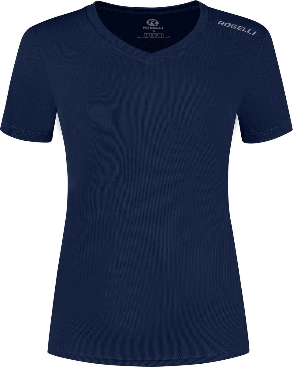 Rogelli promo hardloopshirt dames - korte mouwen - donkerblauw - xl