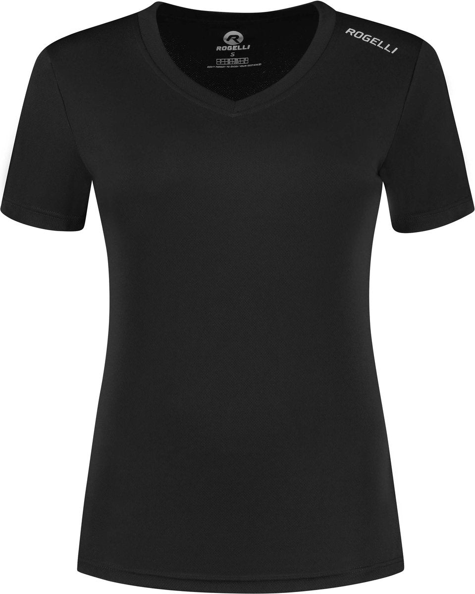 Rogelli promo hardloopshirt dames - korte mouwen - zwart - xl