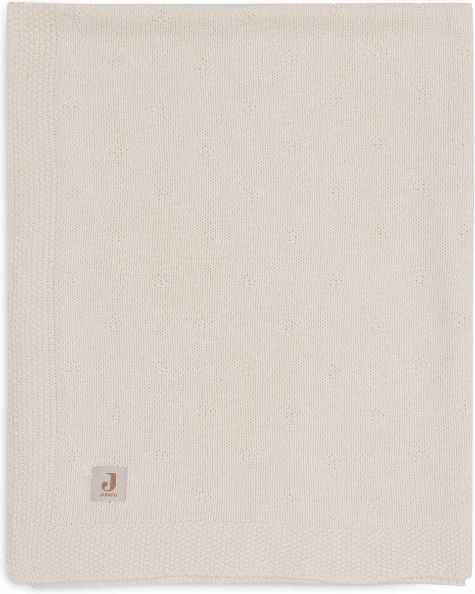 Jollein - deken wieg 75x100cm - wiegdeken, wiegdekentje, dekentje baby - cosy knit ivory