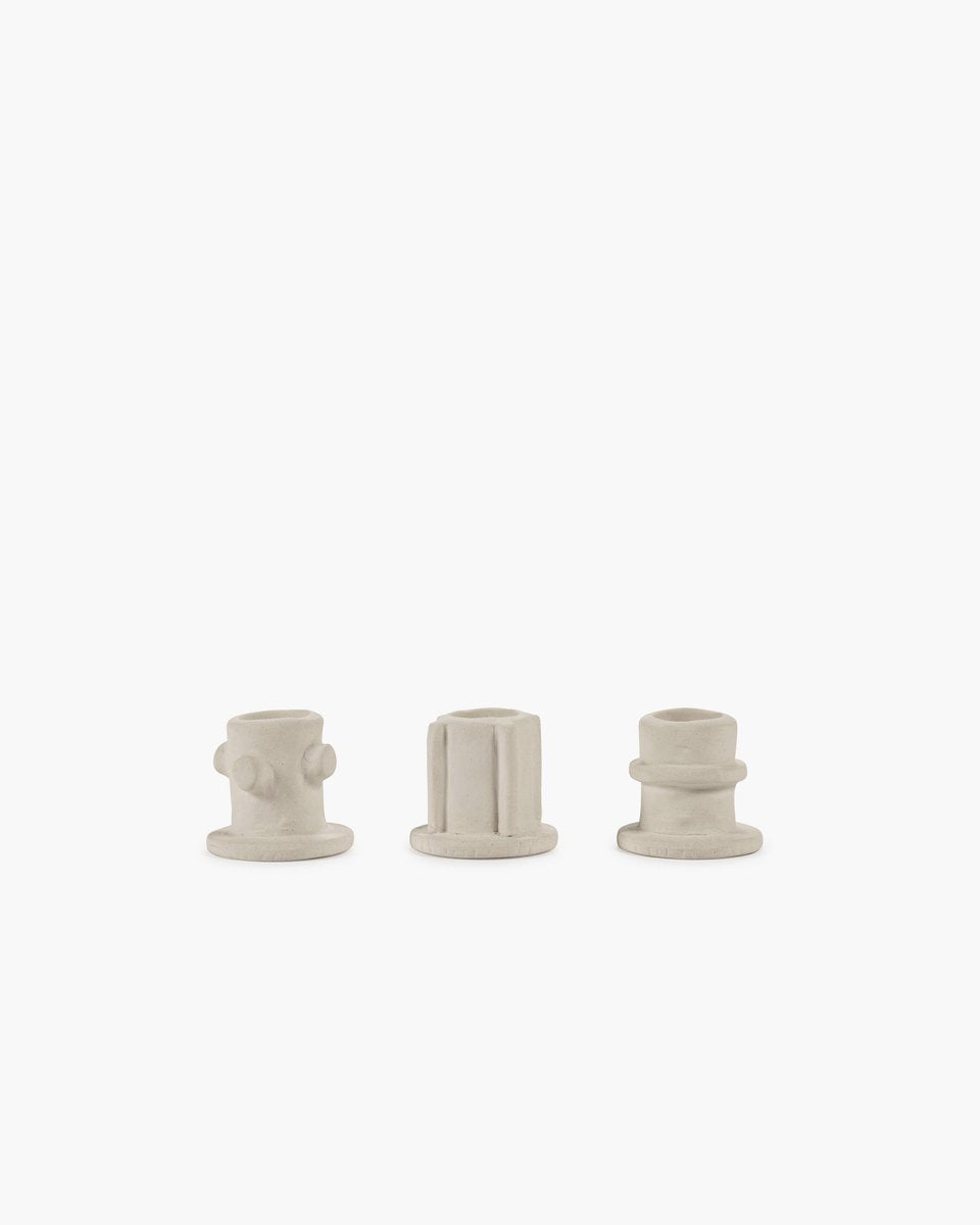 Serax - marie michielssen marie - kandelaar - beige - 5 ø - h 4,5cm - 3 stuks
