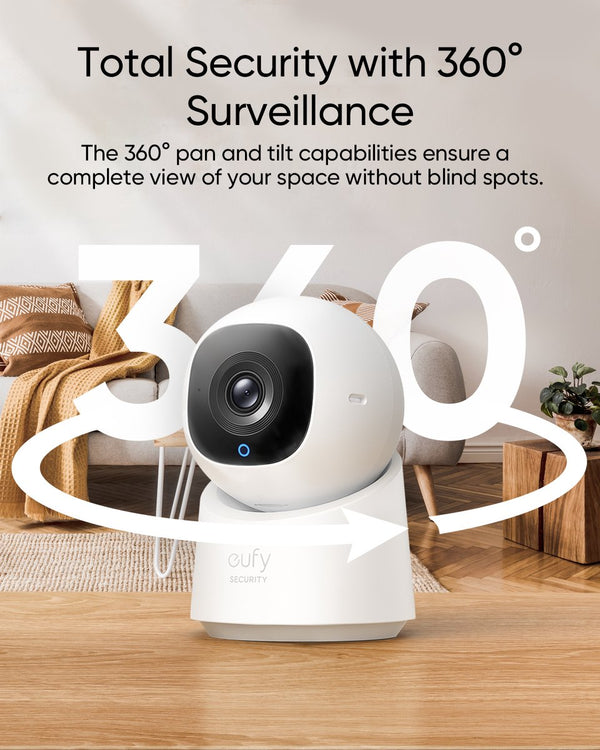 Eufy security - indoor cam c220 - beveiligingscamera met 2k resolutie en 360° ptz