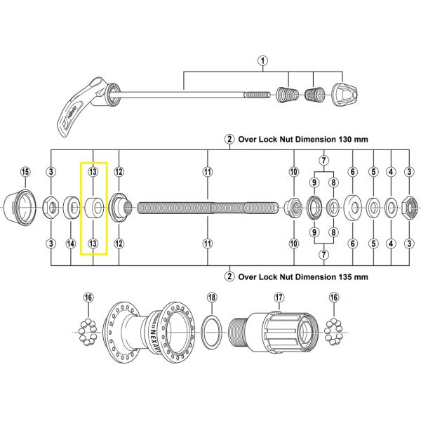 Shimano afstandsbus schakels 8 mm